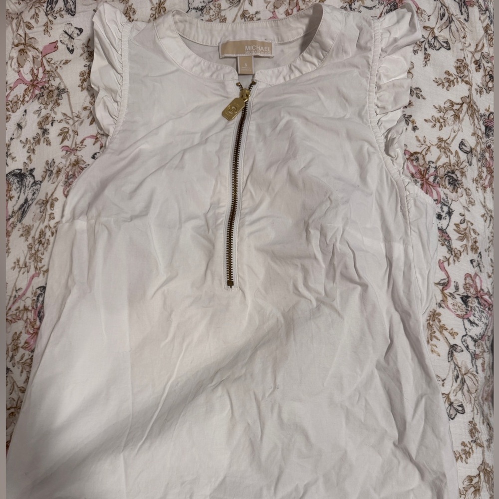 MICHAEL Michael Kors Top Shirt with Gold Zipper S